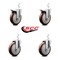 Service Caster 5 Inch Maroon Poly Swivel 7/8 Inch Square Stem Caster Total Lock Brakes, 2PK SCC-SQTTL20S514-PPUB-MRN-78-2-S-2 - alternate 3